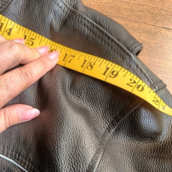 L/XL🖤Vtg.Moto Biker Heavy Black Leather Bomber Jacket Reflective  Skull Design - Picture 6 of 14